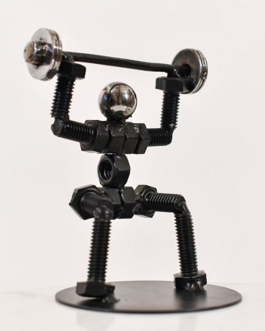 Recycled Metal Powerlifting Sculpture Recycled Metal Powerlifting Sculpture