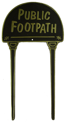 Solid Brass & Black "Public Footpath" Lawn Sign Solid Brass & Black "Public Footpath" Lawn Sign