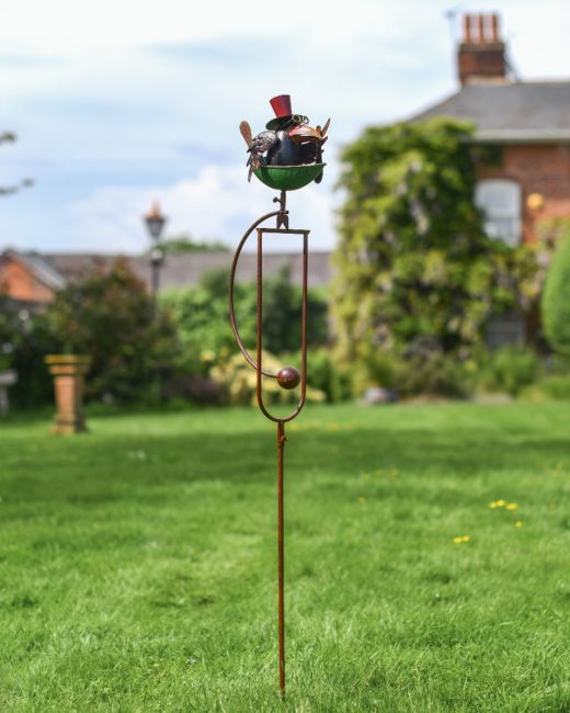 Quirky Black Bird Garden Spike 