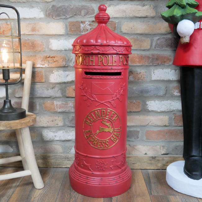 "Reindeer Express" Red North Pole Post Box in a House "Reindeer Express" Red North Pole Post Box in a House