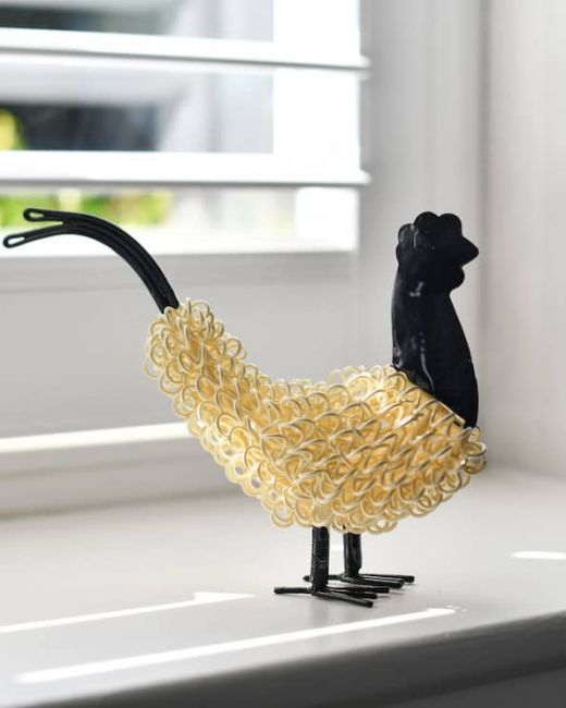 Reggie the Recycled Cockerel Sculpture Cream Reggie the Recycled Cockerel Sculpture Cream