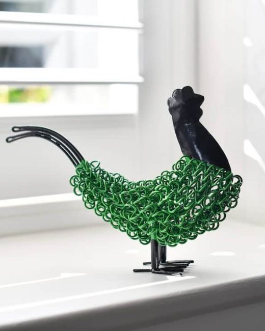 Reggie the Recycled Cockerel Sculpture - Green Reggie the Recycled Cockerel Sculpture - Green