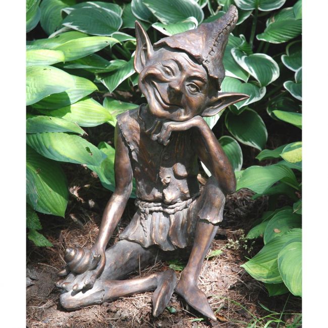 Resting Pixie Garden Ornament finished in Bronze Resting Pixie Garden Ornament finished in Bronze