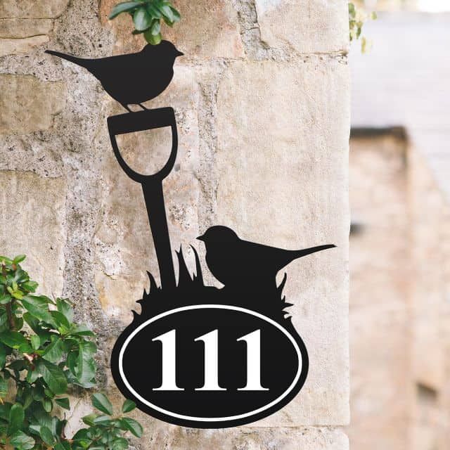 Robin House Number Sign - Thumbnail Robin House Number Sign - Thumbnail