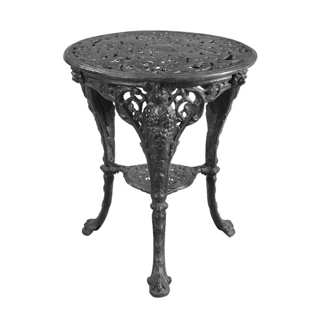 Round Cast Iron Victorian Table in a Black Finish Round Cast Iron Victorian Table in a Black Finish