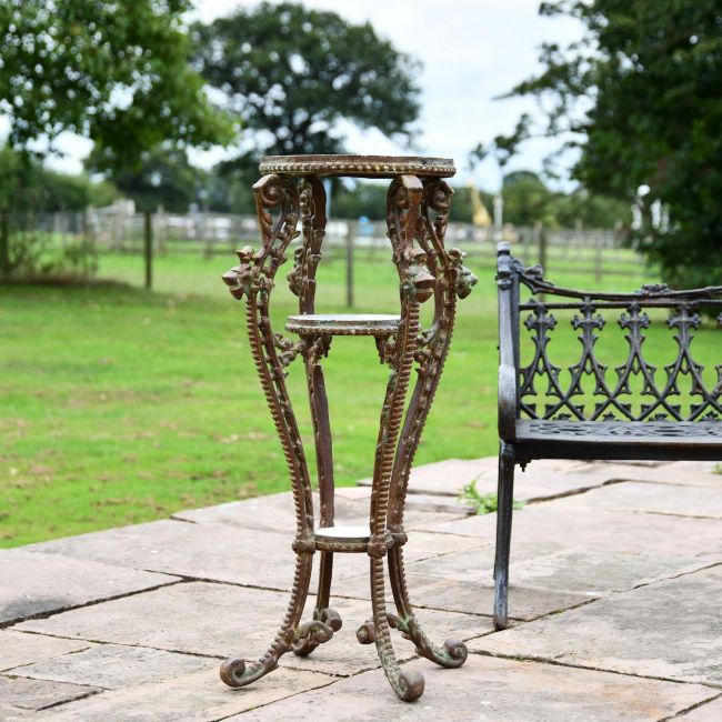 "Millicent" Victorian Rustic Cast Iron Side Table Stand - 36cm "Millicent" Victorian Rustic Cast Iron Side Table Stand - 36cm