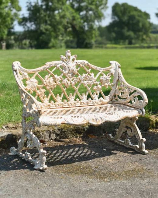 "Caddington" Cast Iron Bench - Rustic Champagne "Caddington" Cast Iron Bench - Rustic Champagne
