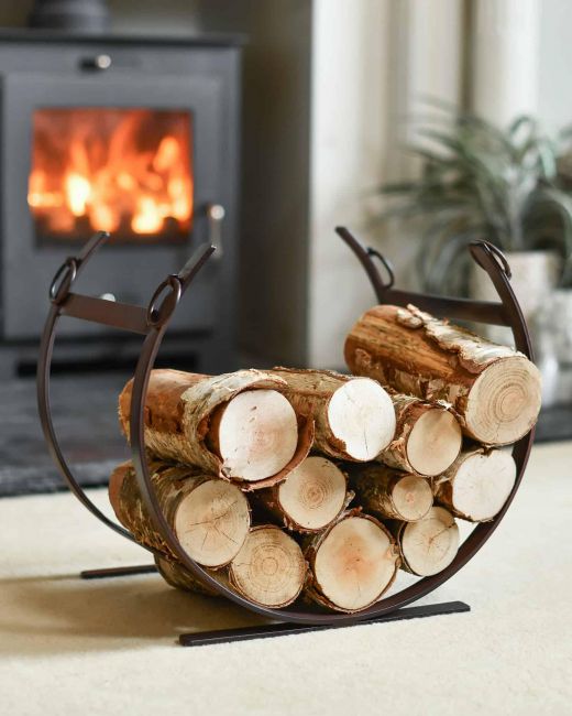 Rustic Blacksmith Curved Log Rack in Situ Rustic Blacksmith Curved Log Rack in Situ