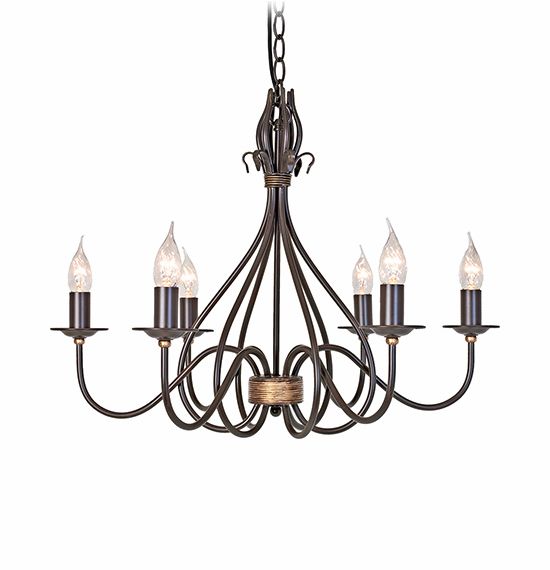 "Audstone Towers" Traditional Six Light Chandelier