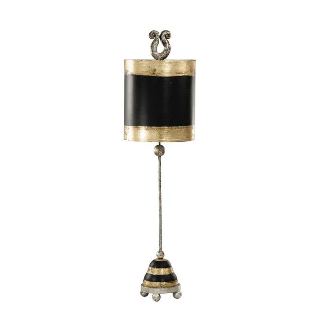 Tiberius Aged Silver, Black & Gold Table Lamp 