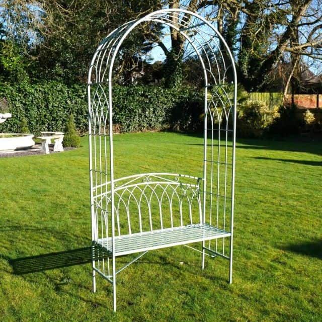 Rustic Olive Green Garden Arbour - Thumbnail Rustic Olive Green Garden Arbour - Thumbnail