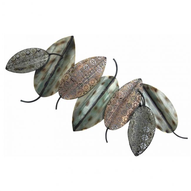 Leaf Wall Art with Pattern Effect and Rustic Finish Leaf Wall Art with Pattern Effect and Rustic Finish