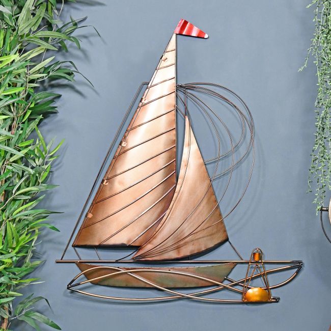 Rustic Sailing Boat Wall Art in Situ in the Home