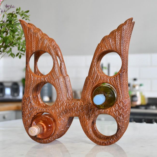 Rustic Iron "Angel Wings" Wine Rack in Kitchen Rustic Iron "Angel Wings" Wine Rack in Kitchen