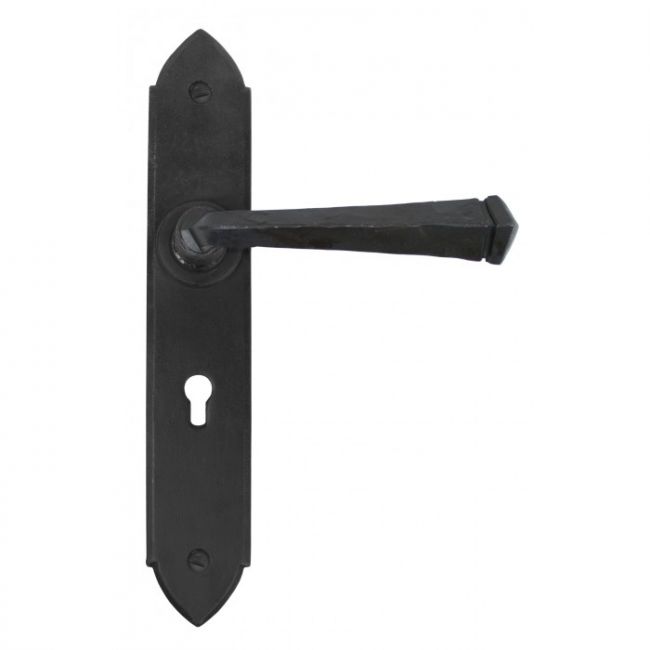 Gothic Style Lever Lock Set Finished In Beeswax Finish
