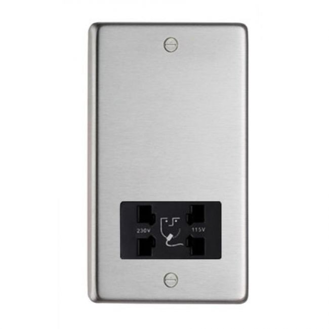 Dual Volt Shaver Socket Finished in a Satin Stainless Steel
