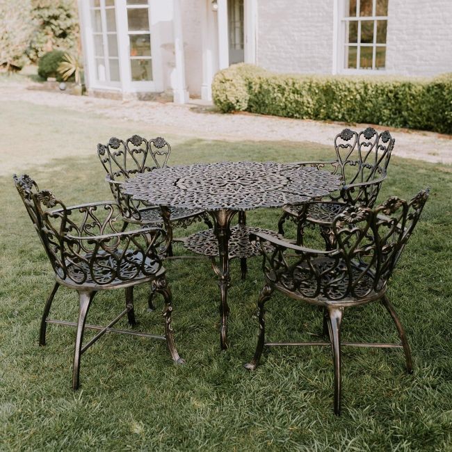 Antique Bronze "Wootton House" Four Seat Dining Set Antique Bronze "Wootton House" Four Seat Dining Set