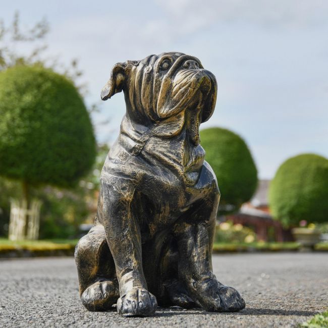 Brushed Gold Bulldog Sculpture
