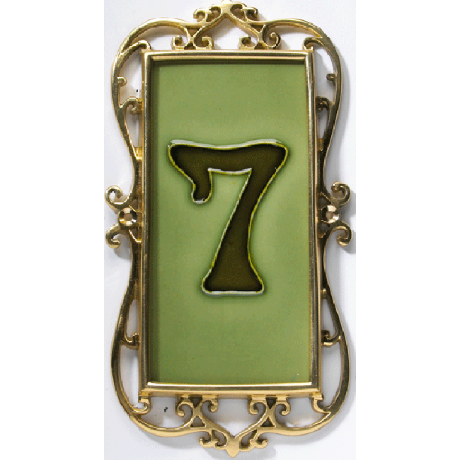 Single Ornate Number Tile & Frame Single Ornate Number Tile & Frame