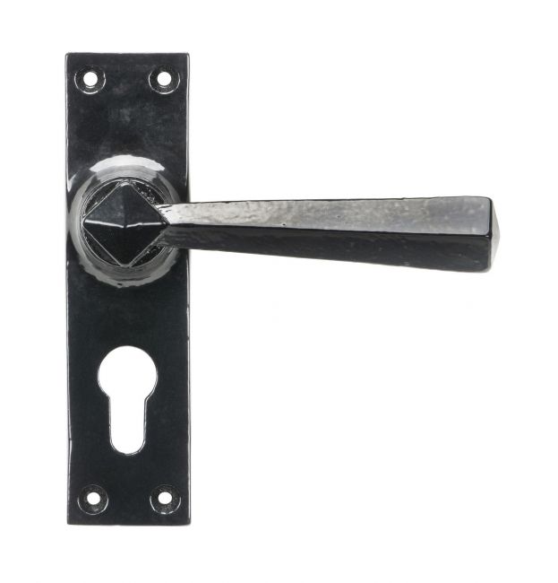 Midnight Black Lever Euro Door Handle Midnight Black Lever Euro Door Handle