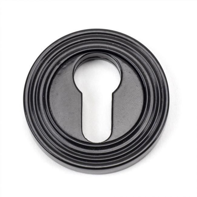 Sleek Midnight Black Beehive Circular Euro Escutcheon