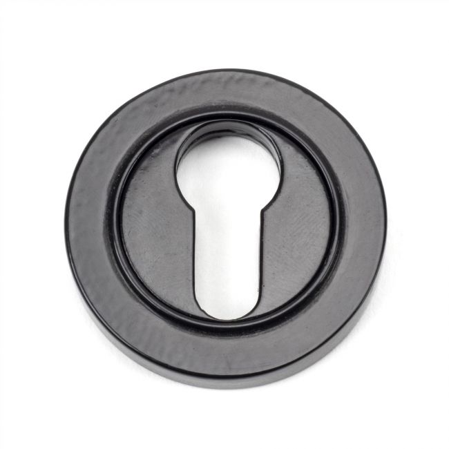 Sleek Midnight Black Simple Circular Escutcheon 