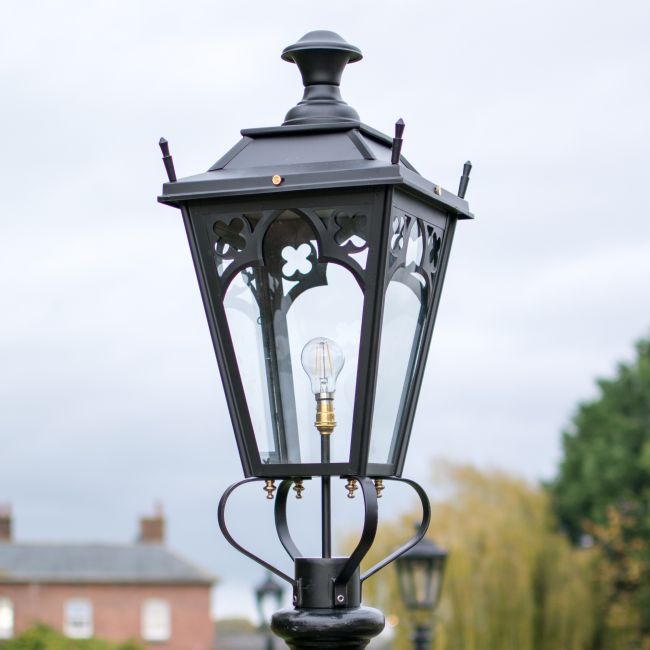 Small Black Gothic Lamp Post Top Small Black Gothic Lamp Post Top
