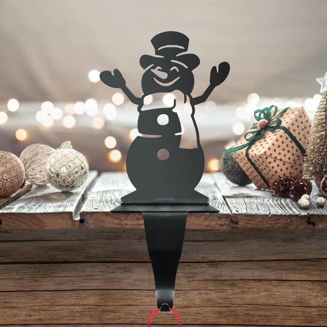 Snowman Stocking Holder Created From Iron Snowman Stocking Holder Created From Iron