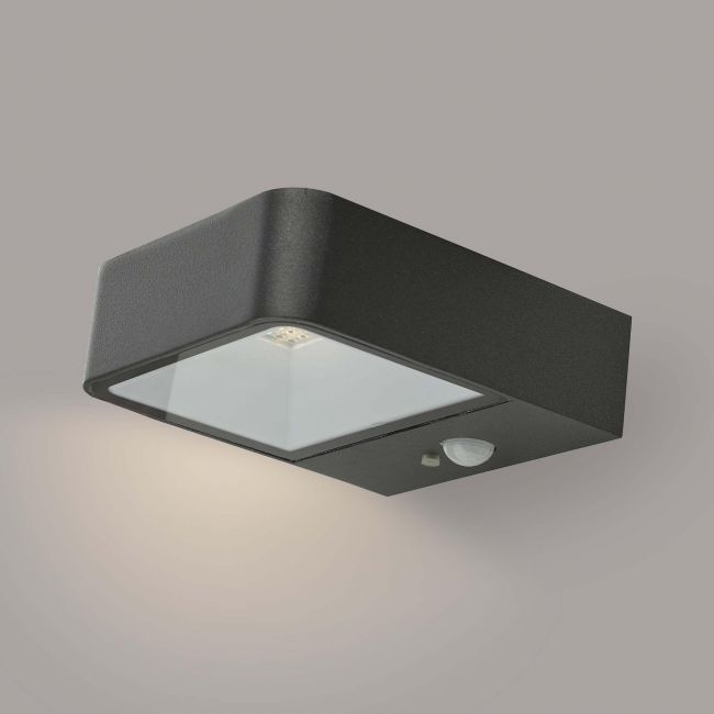 Square Downwards Wall Light on a Grey Wall Square Downwards Wall Light on a Grey Wall
