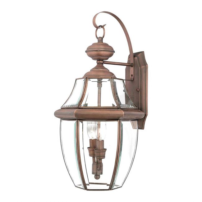 Solid Brass "Elegance" Traditional Victorian Top Fix Wall Lantern in Aged Copper - 53cm Solid Brass "Elegance" Traditional Victorian Top Fix Wall Lantern in Aged Copper - 53cm
