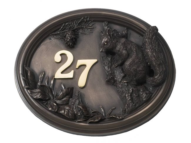 Squirrel House Number Sign