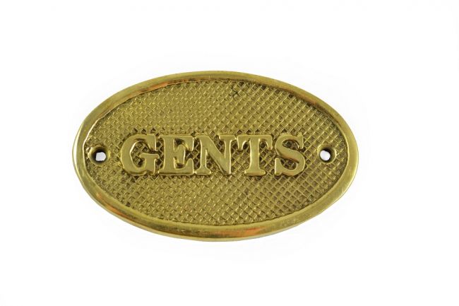 Gents Cast Brass Sign Gents Cast Brass Sign
