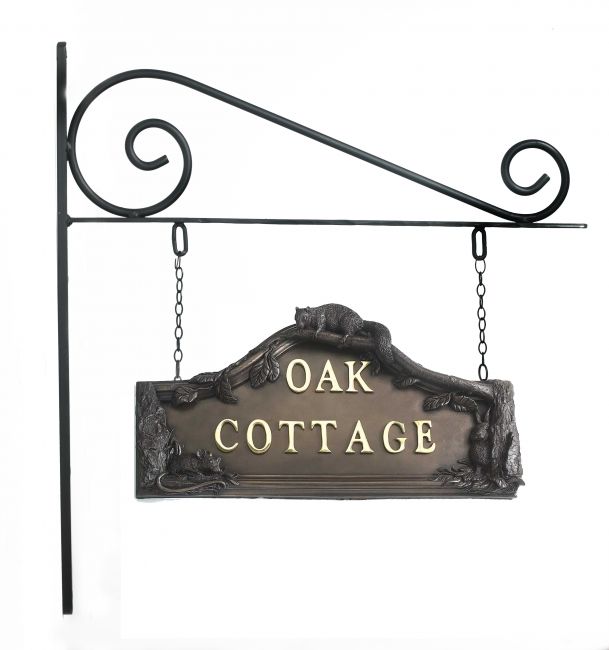 Bronze Woodland Double sided House sign on Wall Mounted Bracket