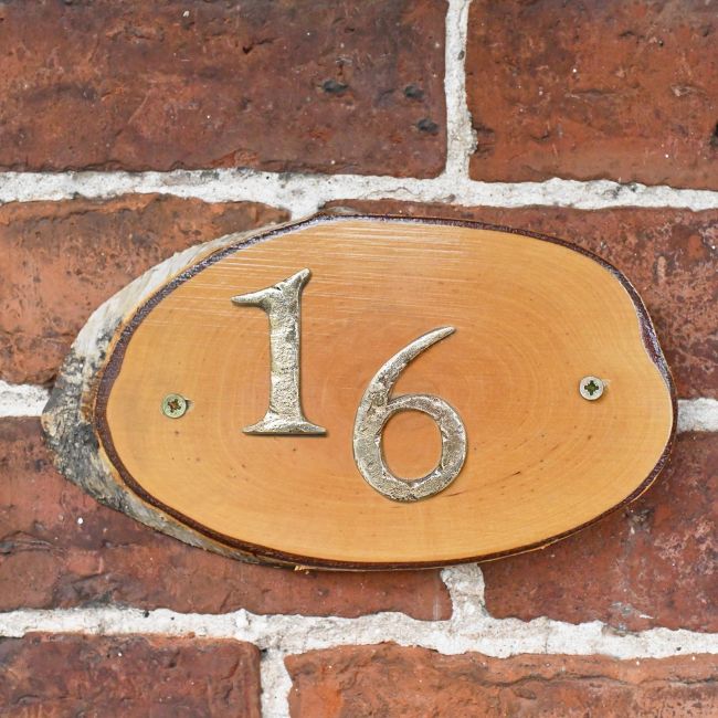 Natural Hard Wood Rustic House Number Sign - 16 Natural Hard Wood Rustic House Number Sign - 16