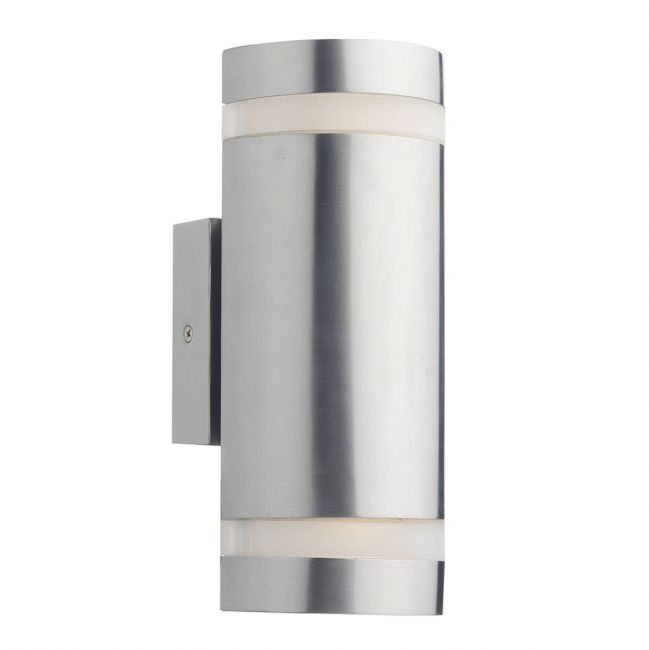Cylinder Design Up-Down Light in a Stainless Steel Finish Cylinder Design Up-Down Light in a Stainless Steel Finish