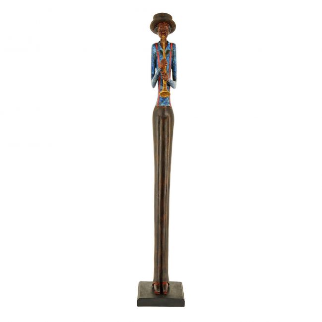 Standing Jazz Trumpeter Ornament Created Out of Resin Standing Jazz Trumpeter Ornament Created Out of Resin