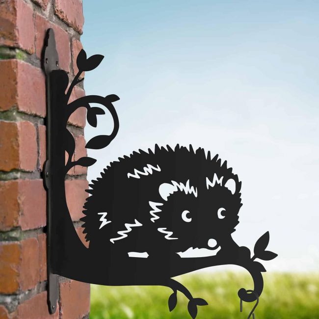 Steel Baby Hedgehog Hanging Basket Bracket