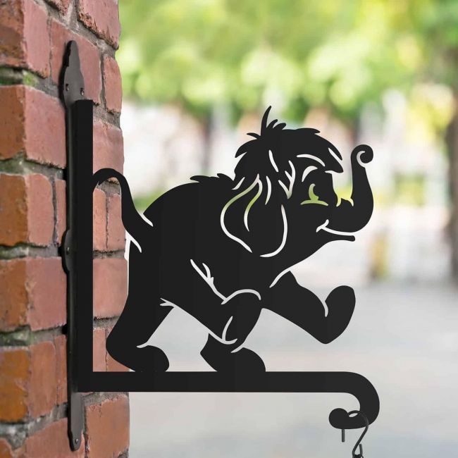 Steel Cartoon Baby Elephant Hanging Basket Bracket Steel Cartoon Baby Elephant Hanging Basket Bracket