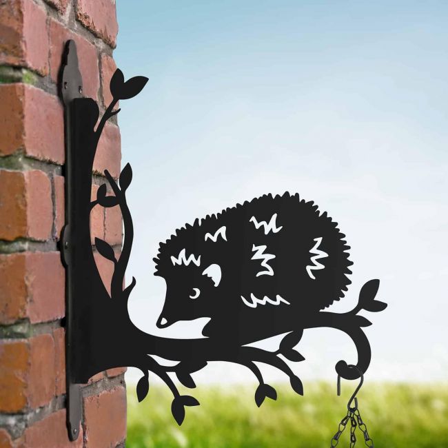 Steel Cartoon Shy Hedgehog Hanging Basket Bracket