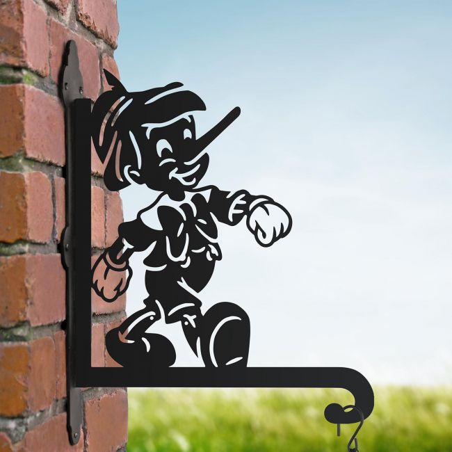 Steel Cartoon Wooden Boy Hanging Basket Bracket Steel Cartoon Wooden Boy Hanging Basket Bracket