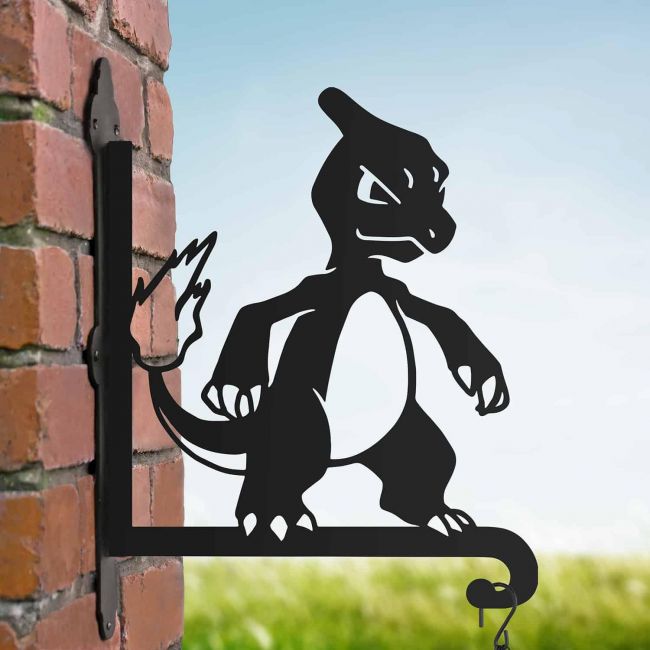 Steel First Evolution Fire Lizard Character Hanging Basket Bracket Steel First Evolution Fire Lizard Character Hanging Basket Bracket