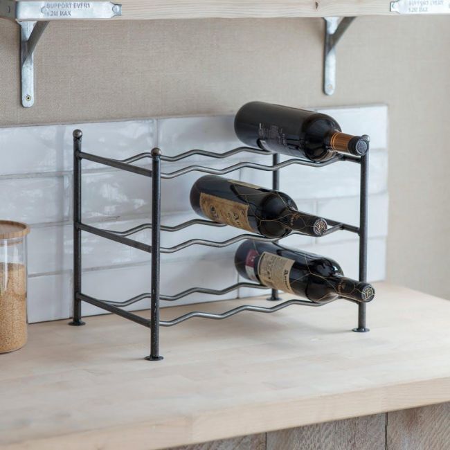 Three Tier Wine Rack Created From Steel Three Tier Wine Rack Created From Steel