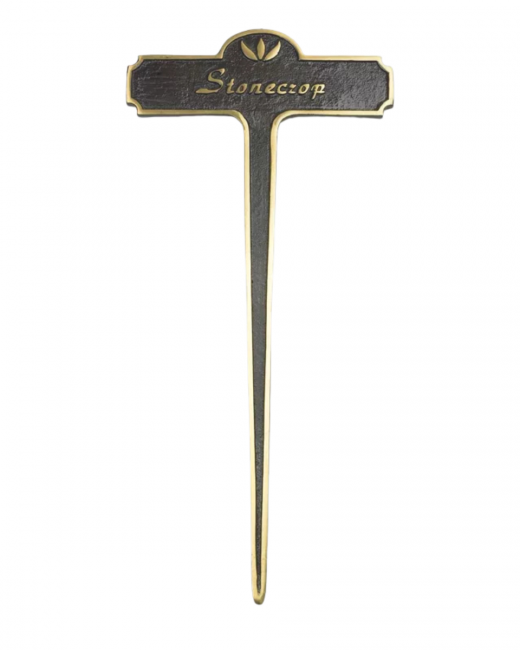 Stone Crop Brass Garden Plant Sign Stone Crop Brass Garden Plant Sign