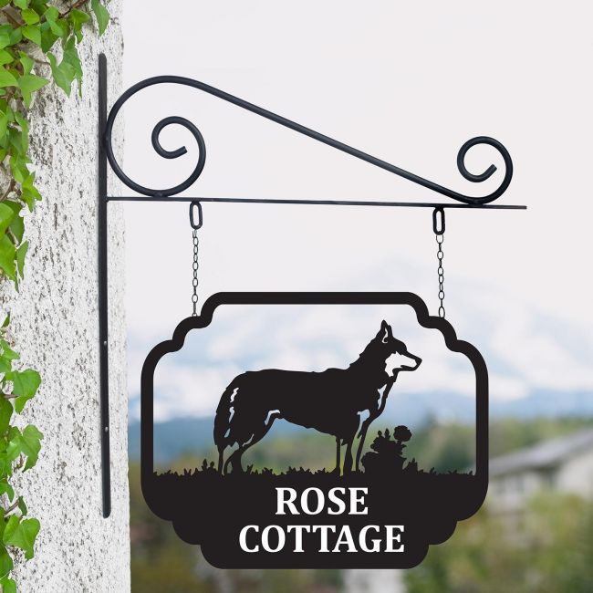 "Tree of Life" Circular Iron House Name Sign in Use Outside