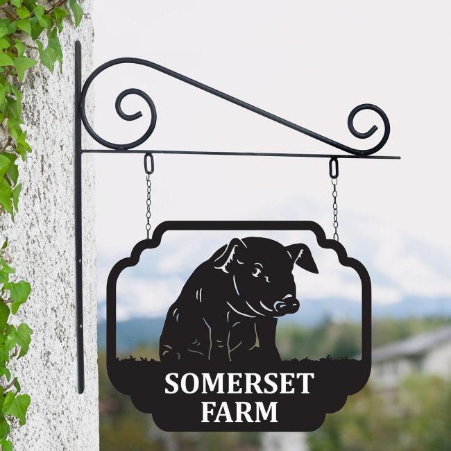 "Tree of Life" Circular Iron House Name Sign in Use Outside