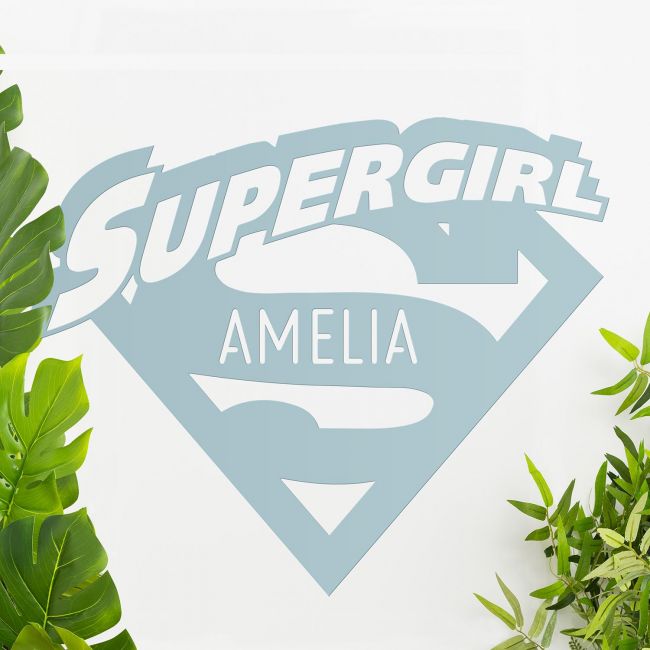 "Supergirl" Personalised Wall Art Among Plants in the House