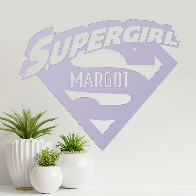 "Supergirl" Personalised Wall Art in Situ in the Living Room