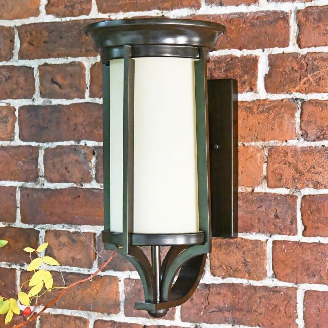 "Thaynwick" Large Cream and Bronze Wall Mounted Lantern in Situ by a Front Door "Thaynwick" Large Cream and Bronze Wall Mounted Lantern in Situ by a Front Door