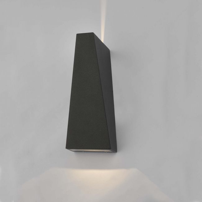 "The Architect" Anthracite Angled Wall Light in Situ on a Grey Wall
