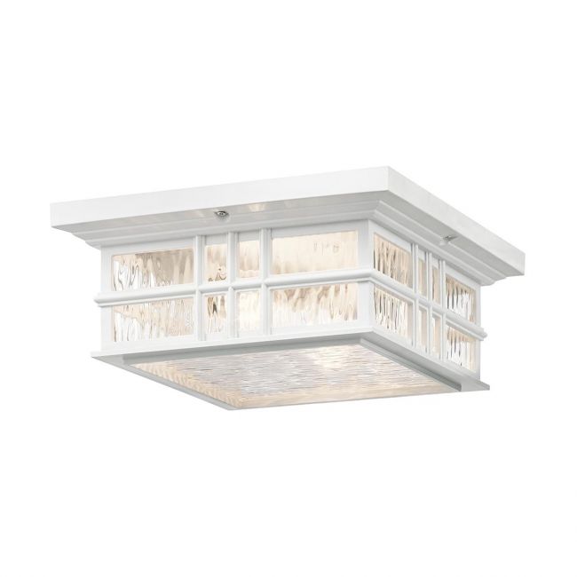 "The Bungalow" White Flush Ceiling Light in a White Finish